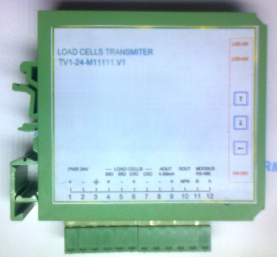 TV1 transmiter vage TV1-24-M - load cell transmiter za merne ćelije, 4-20mA i Modbus RTU